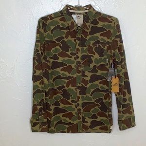 Vans off the wall Camouflage Long sleeves button up shirt men SZ M NWT